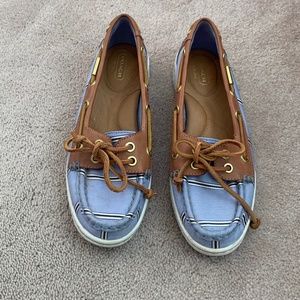 Coach Richelle Blue Striped Loafer Boat Shoes Size 7